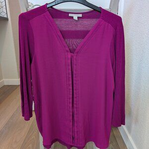 Lot of 2 - Teal & Fuchsia 3/4 Sleeve Blouses - Size L